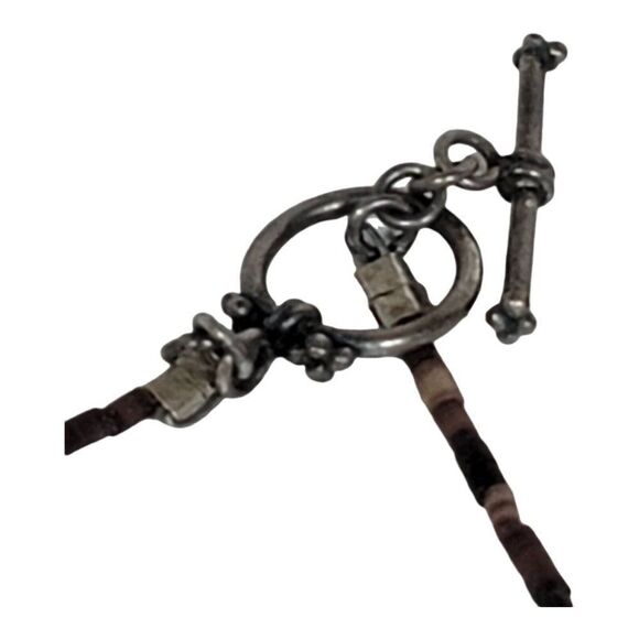 22" Vtg Southwest Carved Horned Toad Lizard Fetish Necklace Zuni Turquoise Bead - Picture 5 of 7